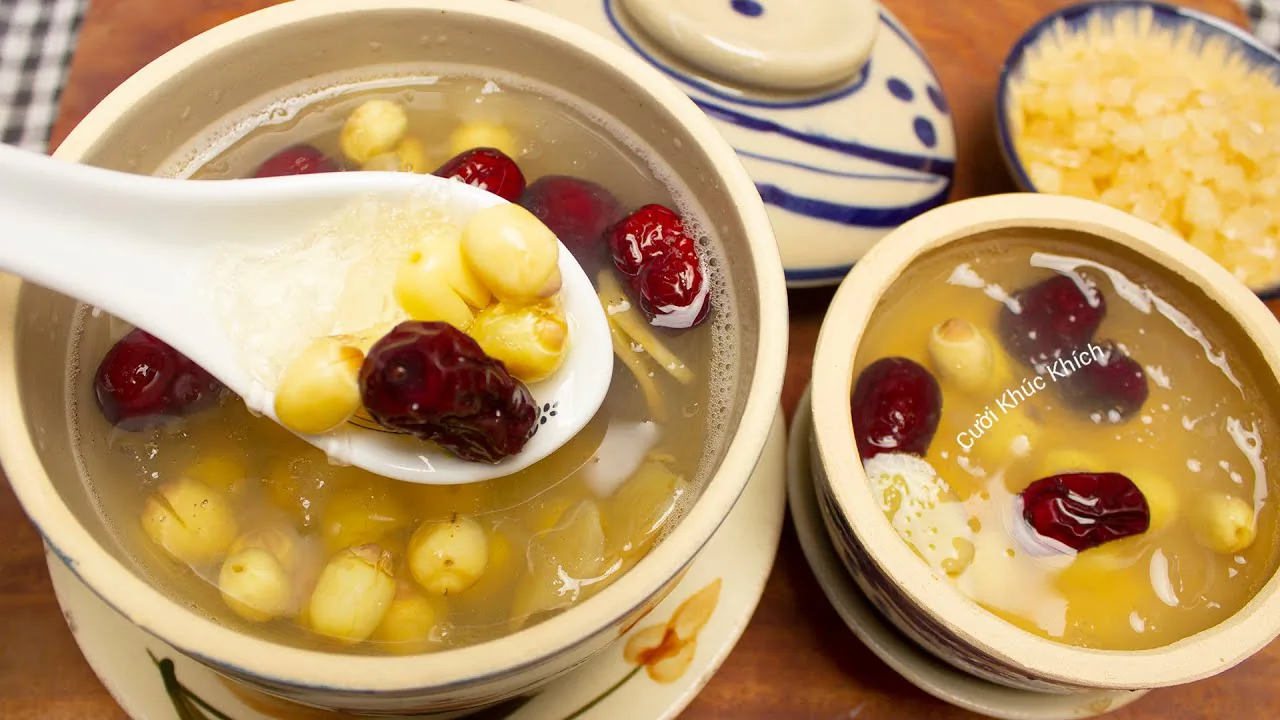 chè hạt sen tổ yến, táo đỏ